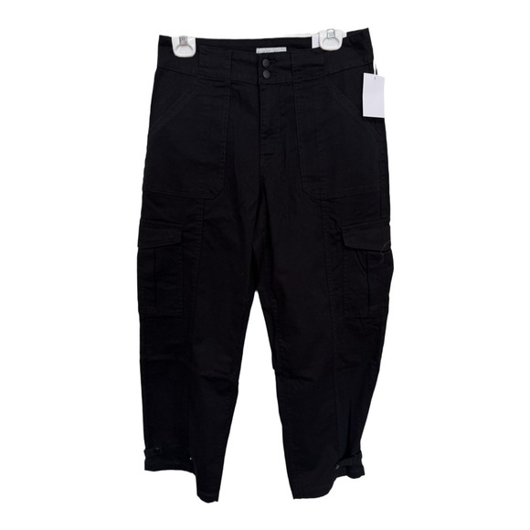 Jessica Simpson Cropped Cargo Black Pants Size 6 - Picture 1 of 6